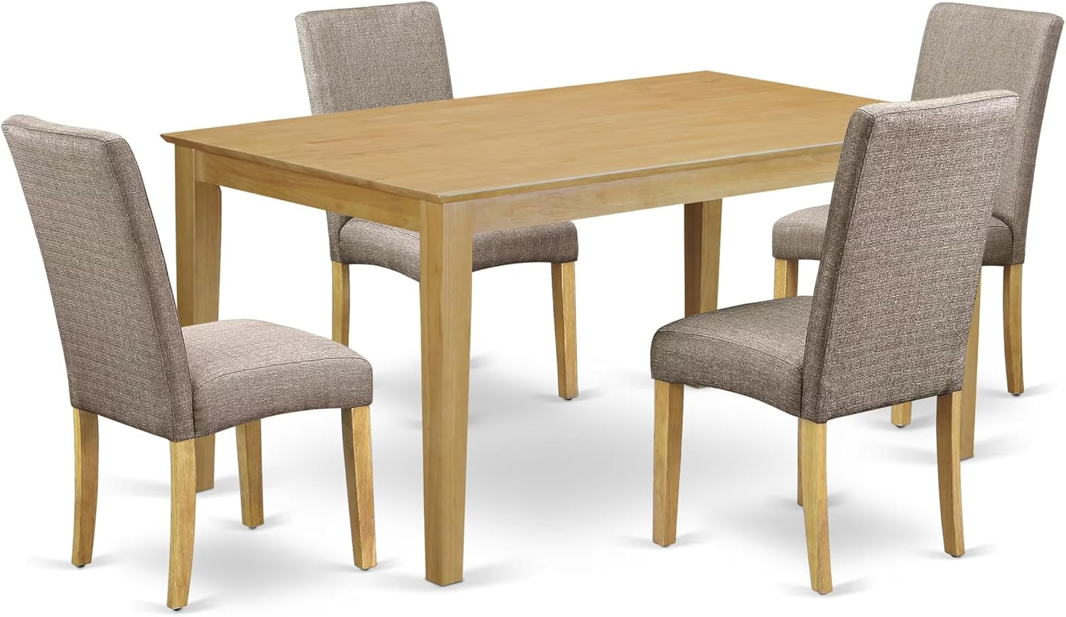CADR5-OAK-16 5 Piece Dining Room Furniture Set Includes a Rectangle Dining Table