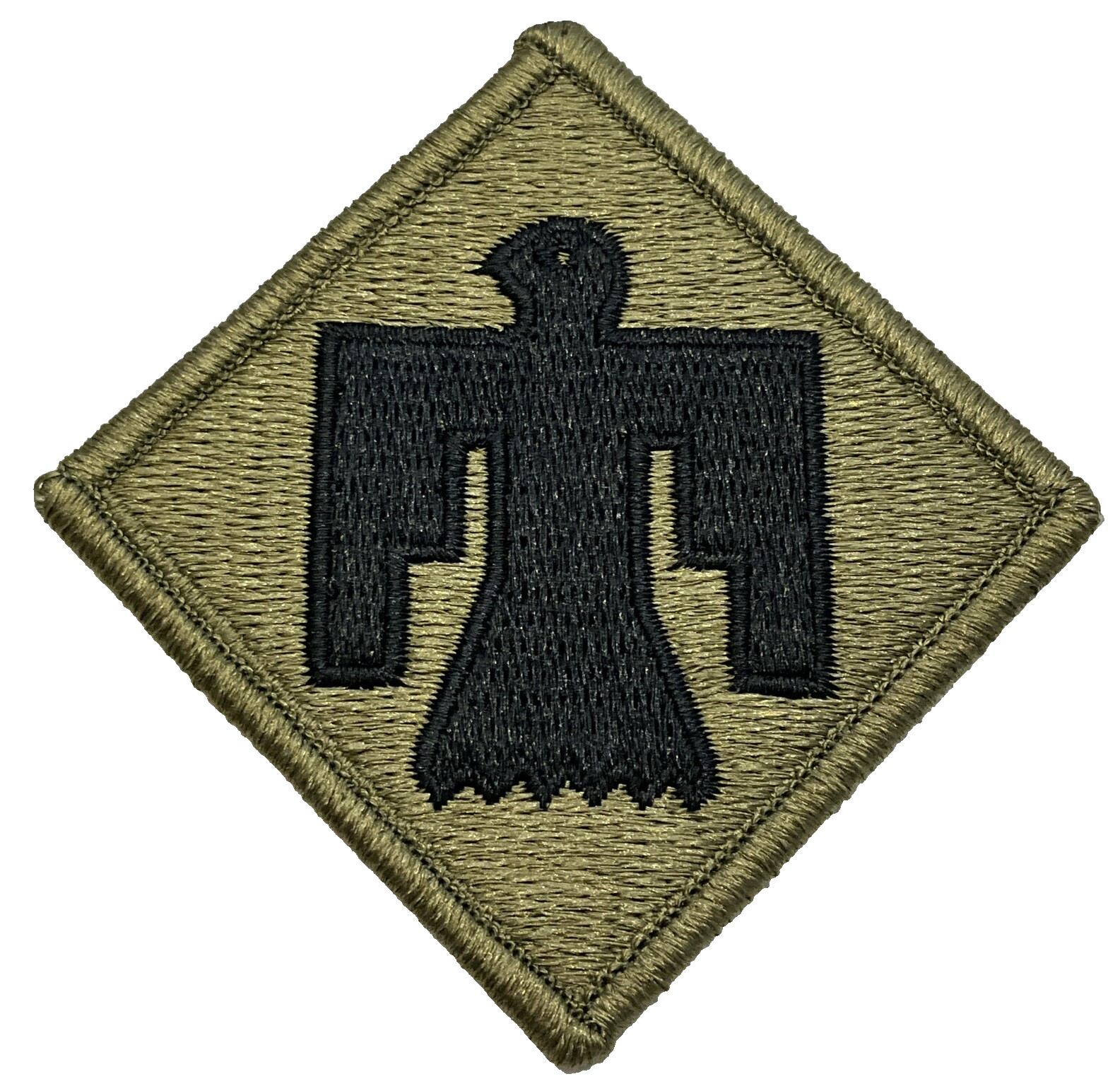 Original U.S. ARMY 45th INFANTRY SUBDUED DIVISION MERROW EDGES LOOP BACK PATCH