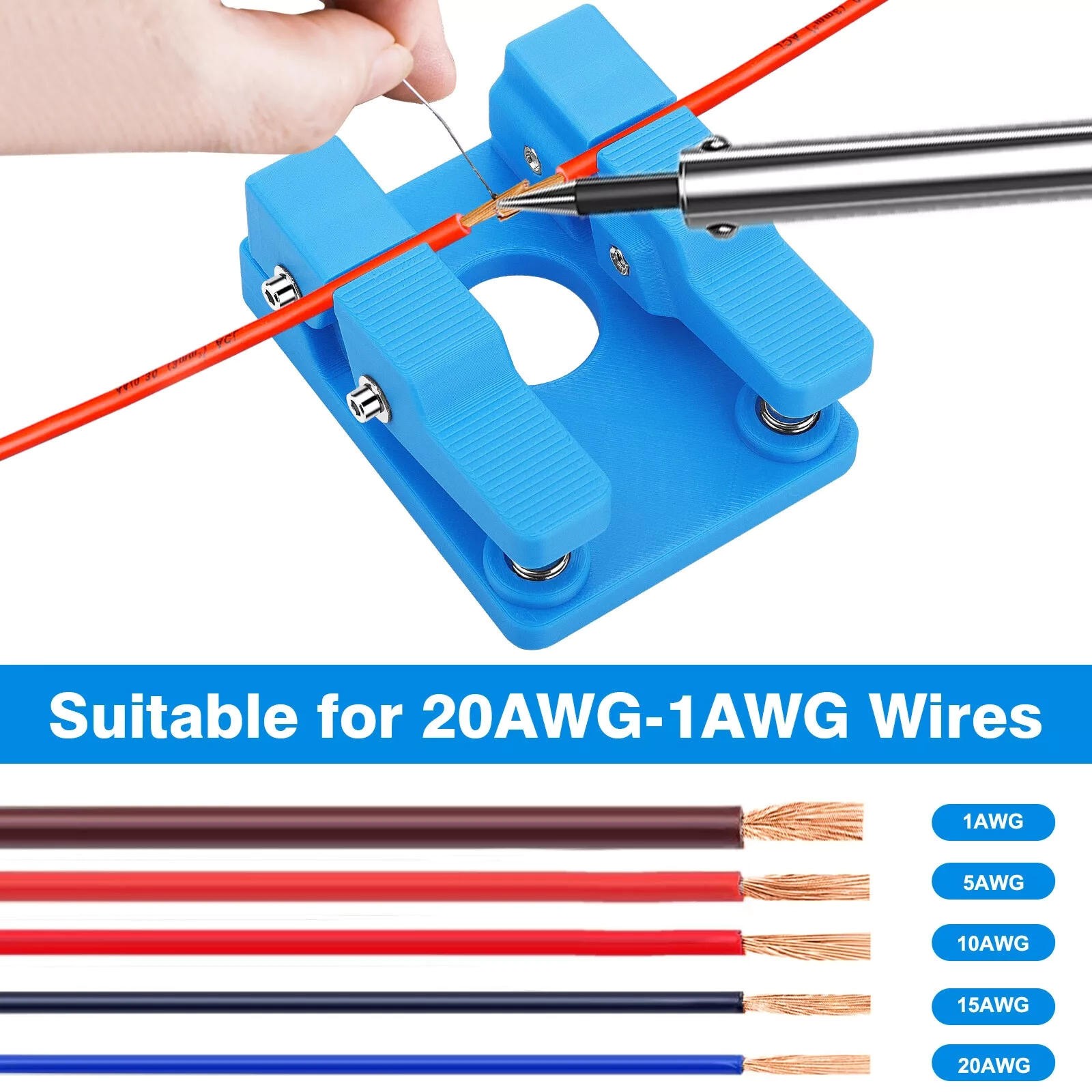 Blue Adjustable Welding Soldering Station Silicone Wire Clamp Bracket Worktable