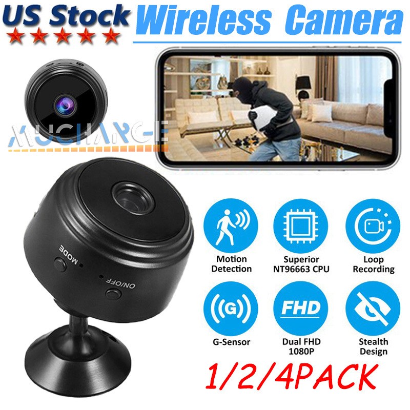 1/2/4 1080P Camaras Con Audio y Video WiFi 4K HD Para Seguridad De Casas Carro