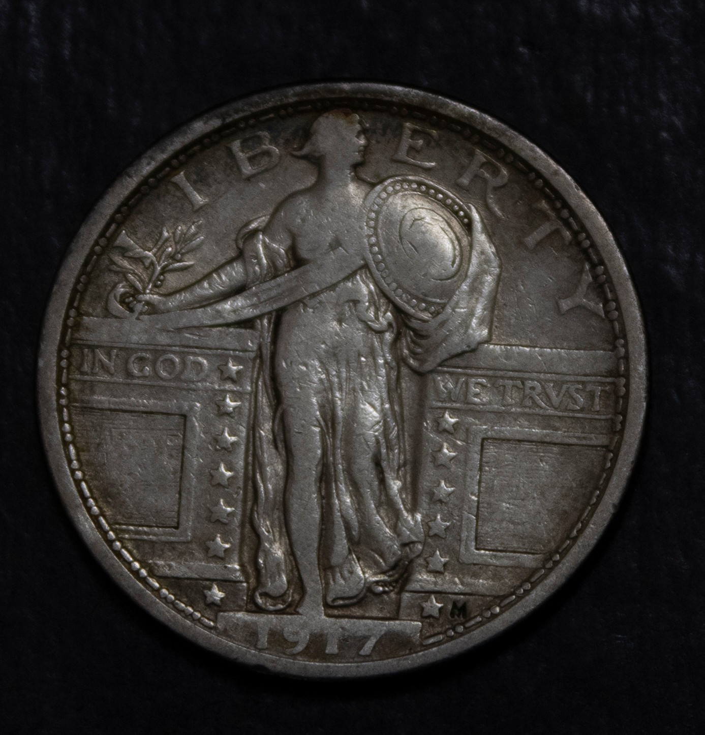 1917 Type 1 Standing Liberty Quarter Choice VF  Lot 3114