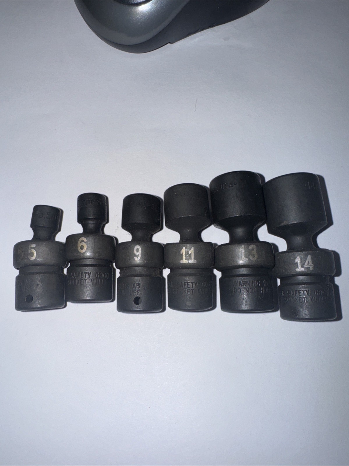SK 6pcs  1/4" Dr 6pt 5.5,6,9,11,13,14Mm Swivel Impact Socket Set Free Shipping