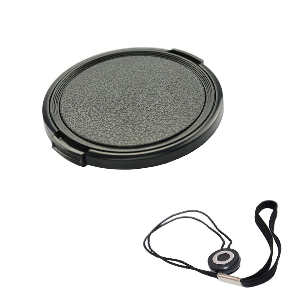 49mm Side Pinch Front Lens Cap+Lens Cap Holder-Canon Nikon Sony Pentax DSLR/SLR