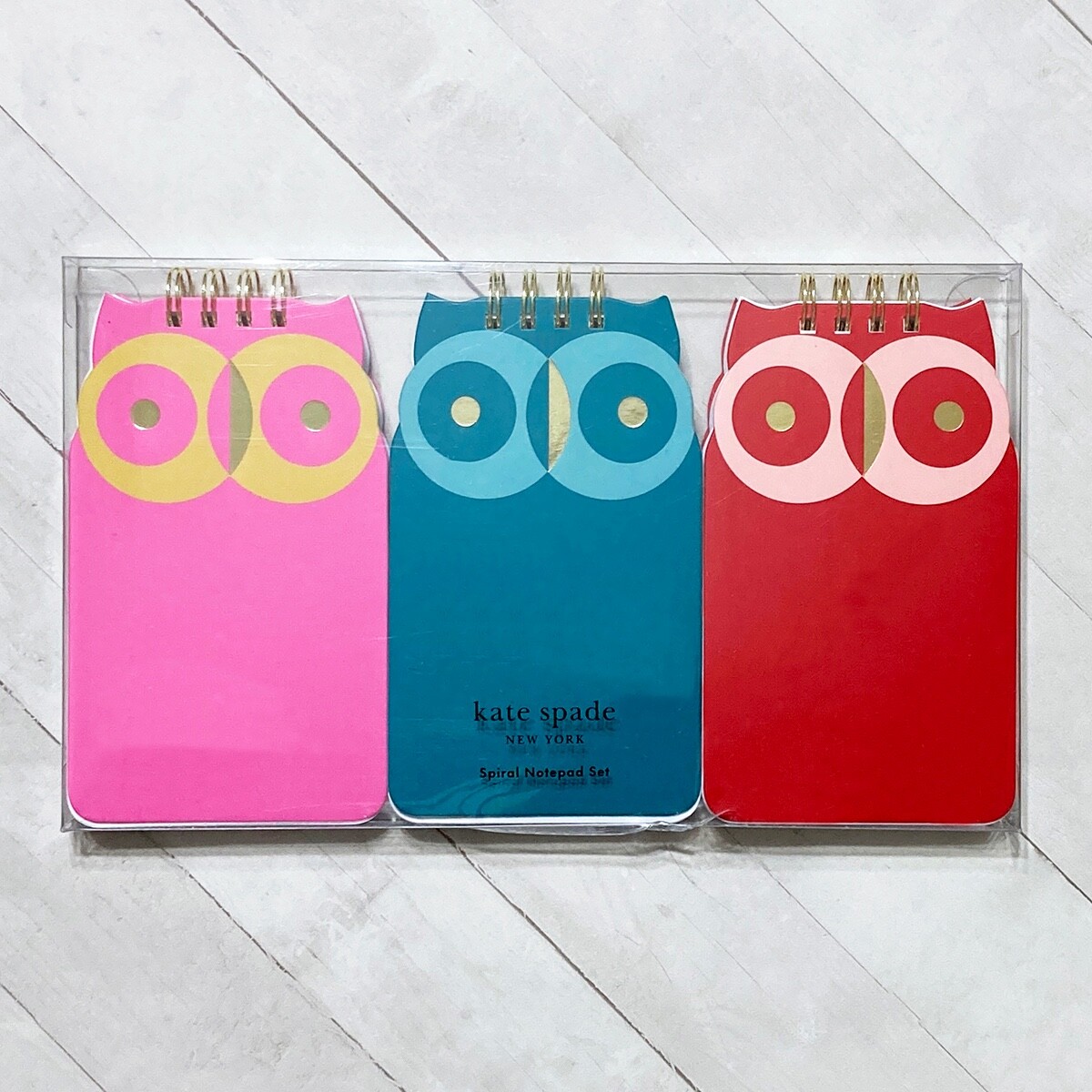 Kate Spade OWL Note Pad Trio 5x3 Small Spiral Notebook Fashion Designer Bird