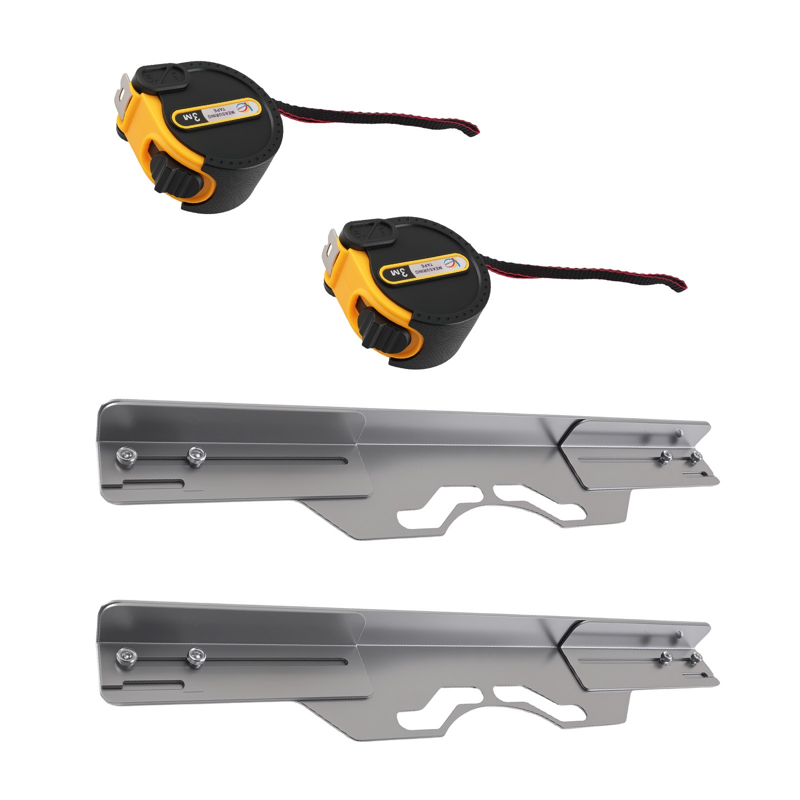 2PC Toe Alignment Tool Plates Carbon Steel for Auto Wheel Calibration w/Tape