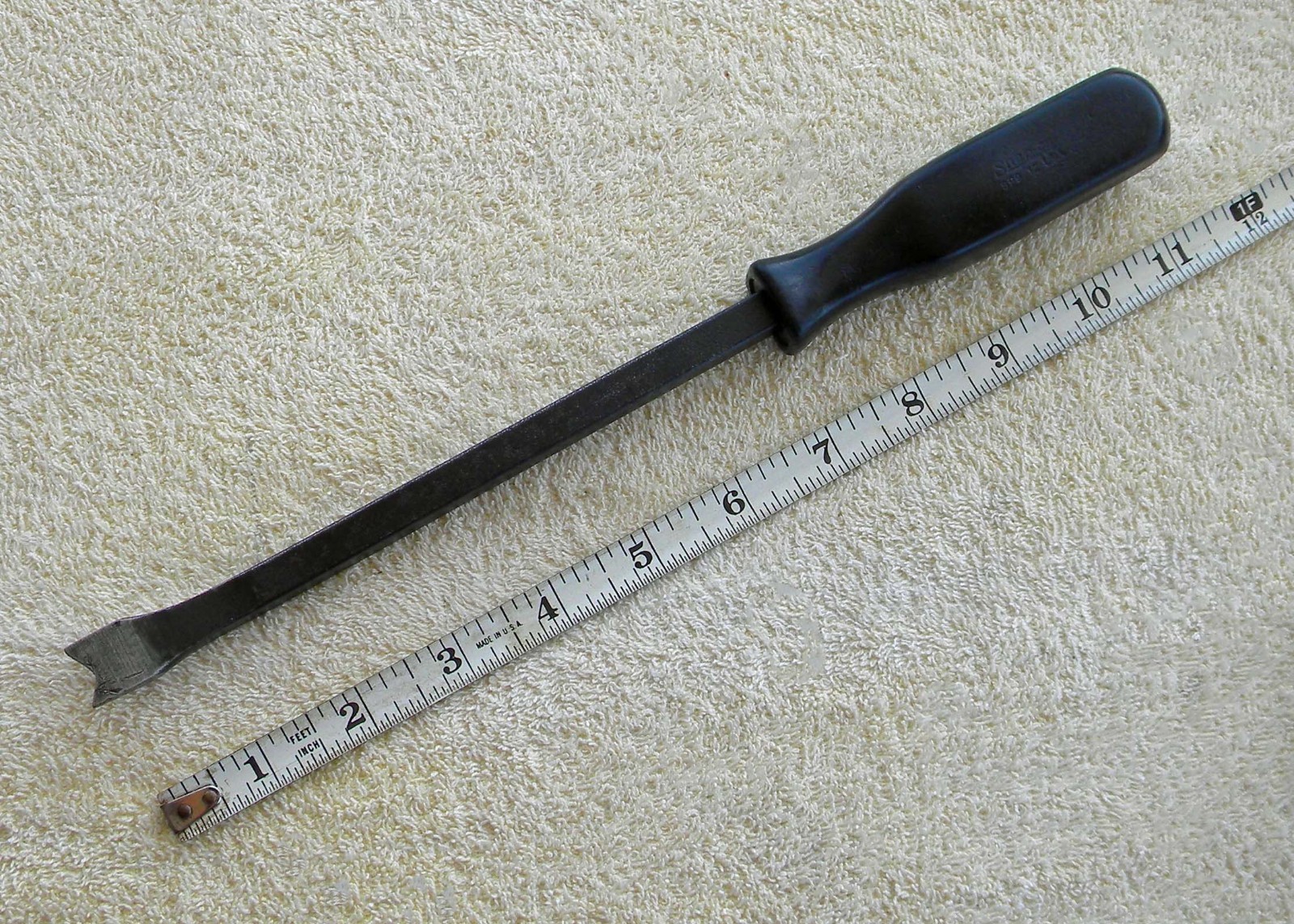 Vtg Snap-on SPB12 12" Automotive Angled Pry Bar Hard Handle Underline, Pat'd