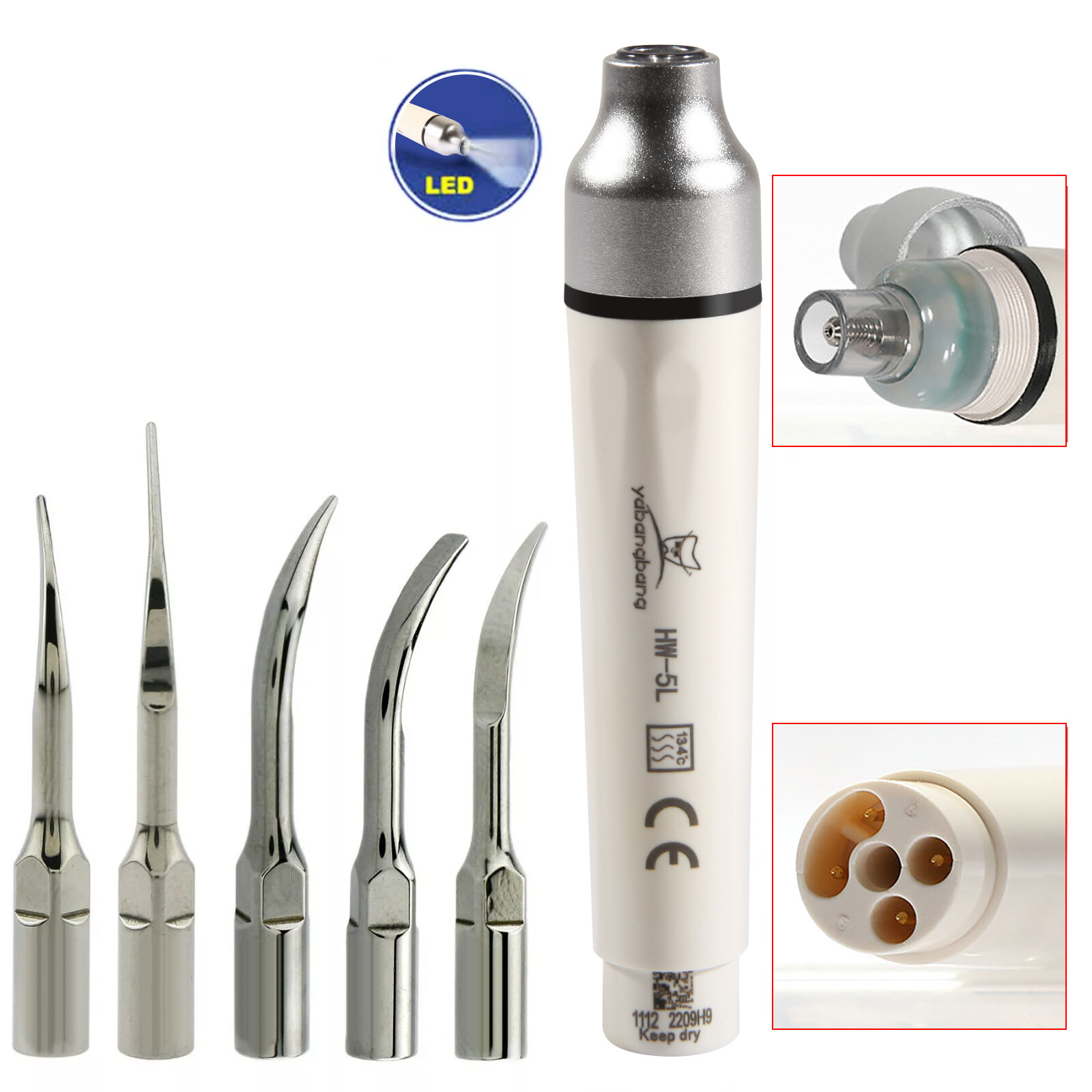 LED Ultrasonic Piezo Scaler Handpiece Fit SKYSEA EMS HW-5L SANDENT