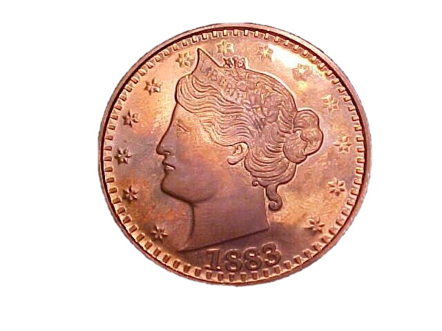 1883 Liberty Nickel -Large Token-1 Ounce .999 Copper -Nice Collectible!-c2727uxx