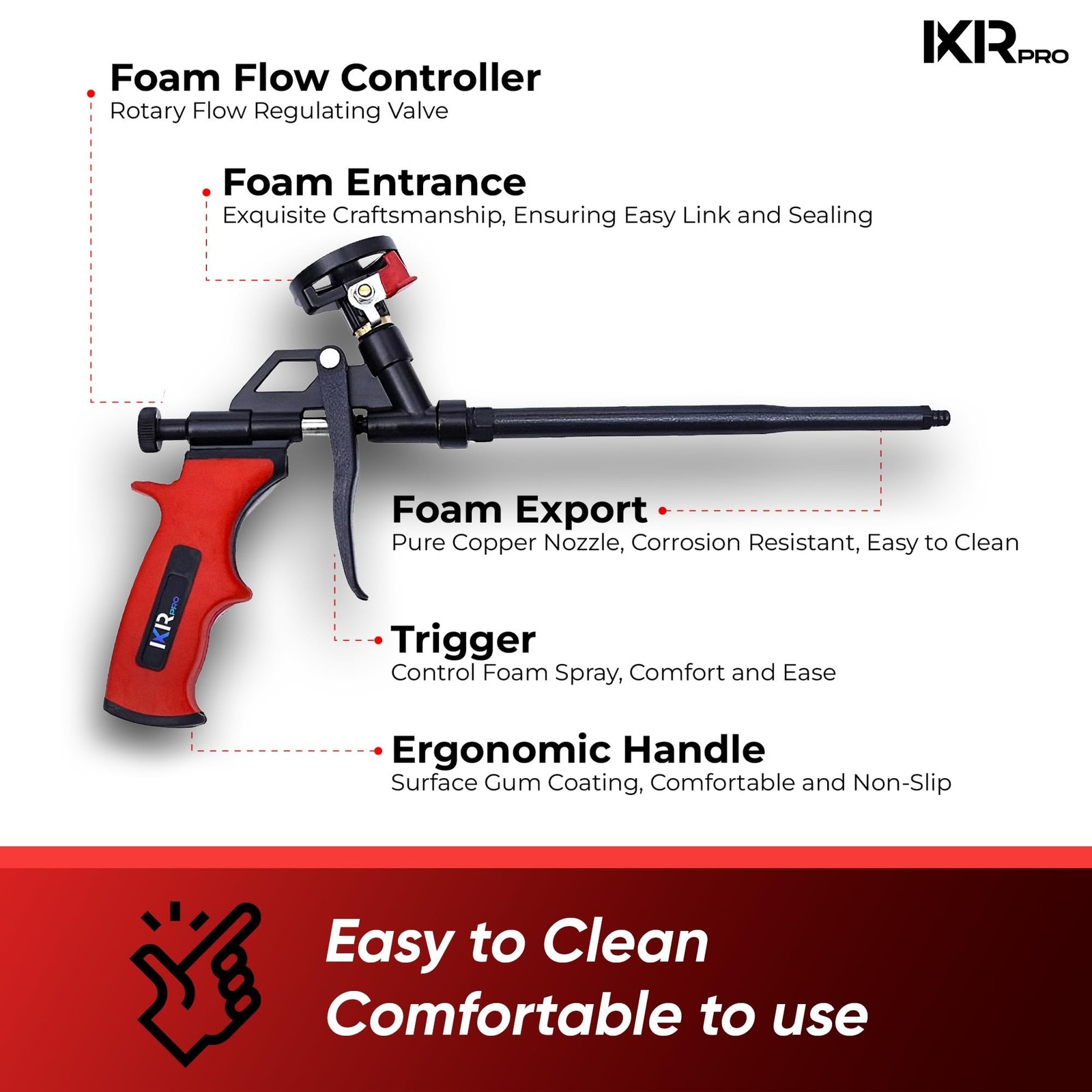 ixirpro Mega Professional Expanding Foam Spray Gun (1 Insulation Gun + 9 Exte...