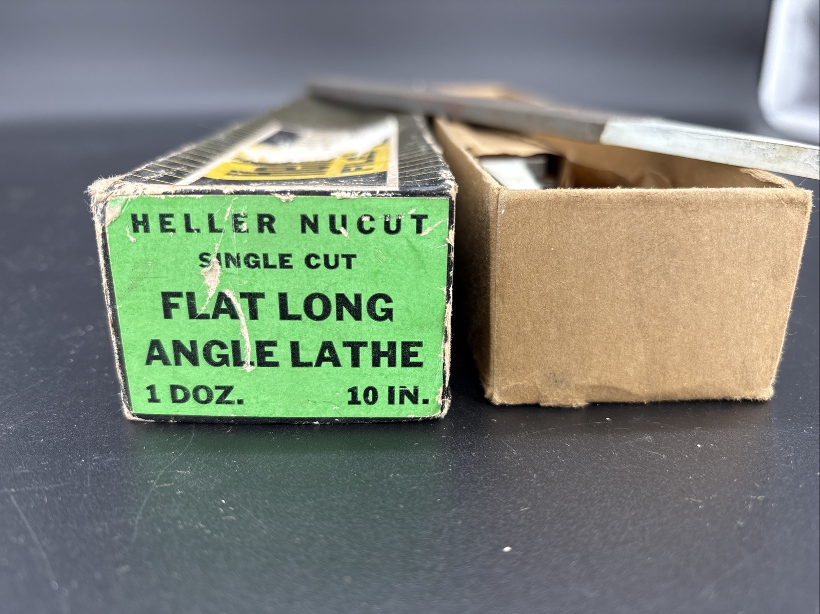 Heller NuCut Single Cut Long Flat Angle Lathe 10” File Unused With Horse Logo