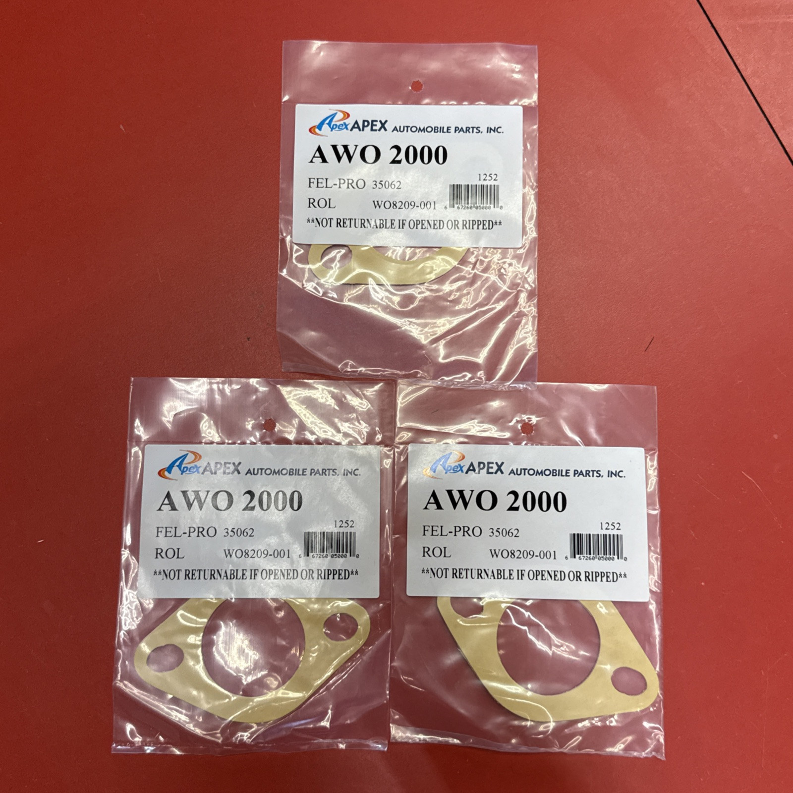 Apex ThermoStat Gasket for 283 307 327 350 396 427 454 CHEVROLET - 3-Pack