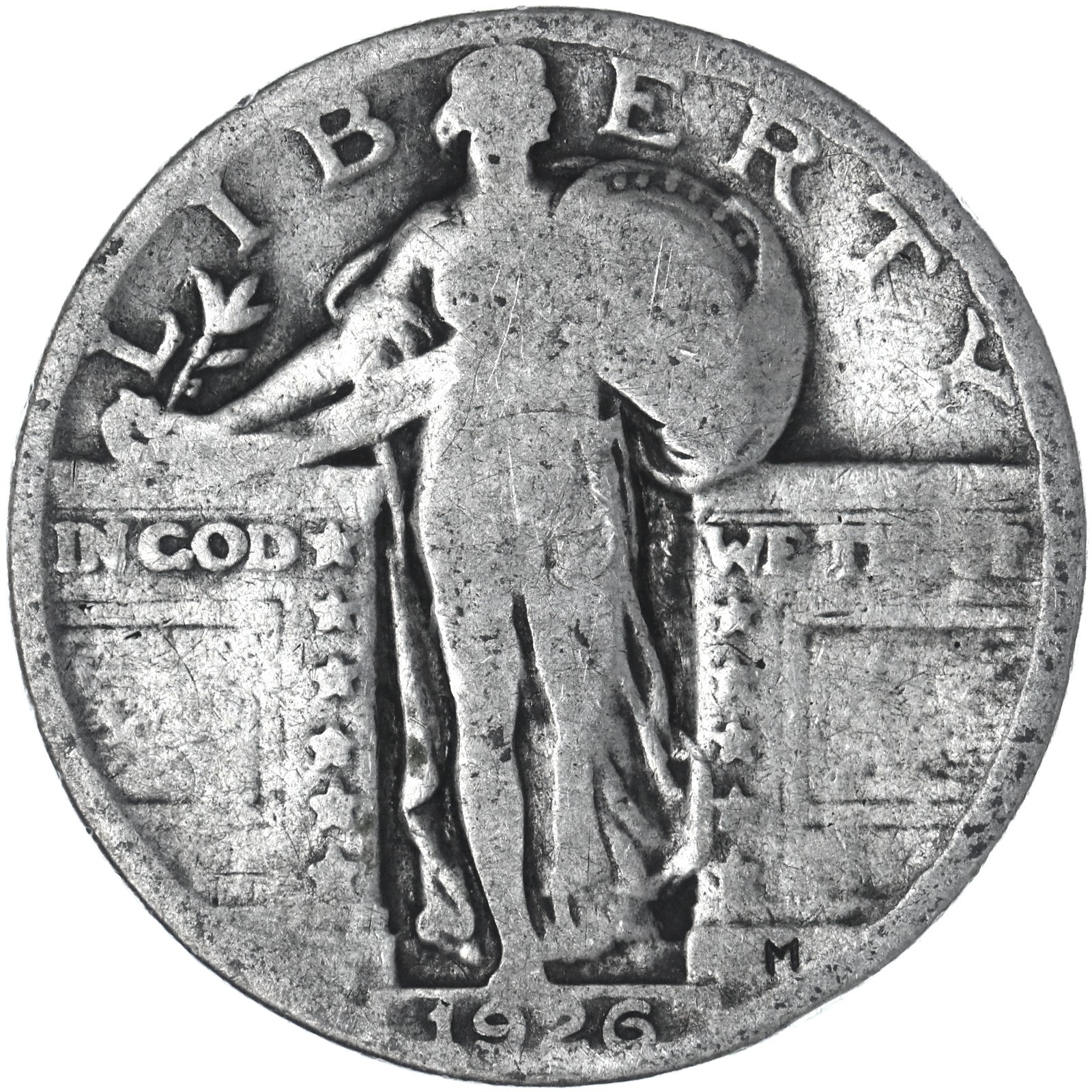 1926 (P) Standing Liberty Quarter 90% Silver Good GD See Pics W774