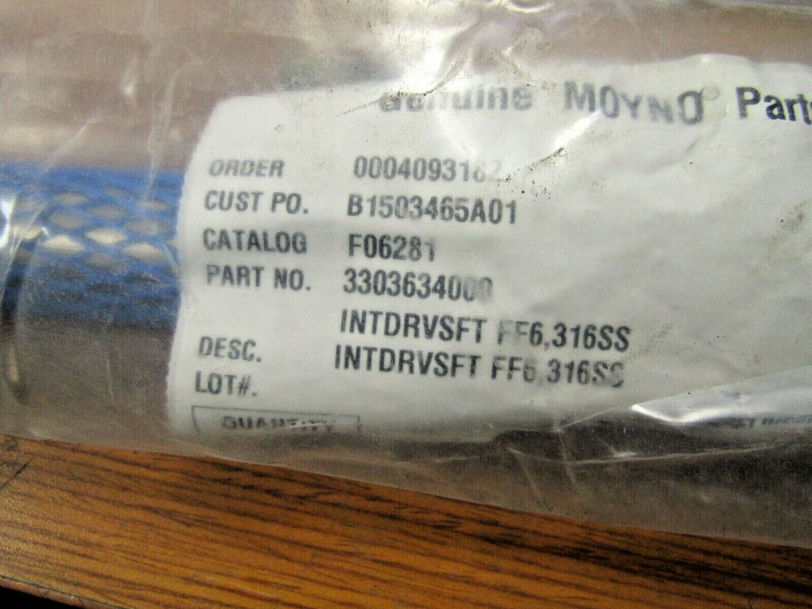 NEW MOYNO INT DRIVE SHAFT FF6 316SS PART # 3303634000  CAT F06281