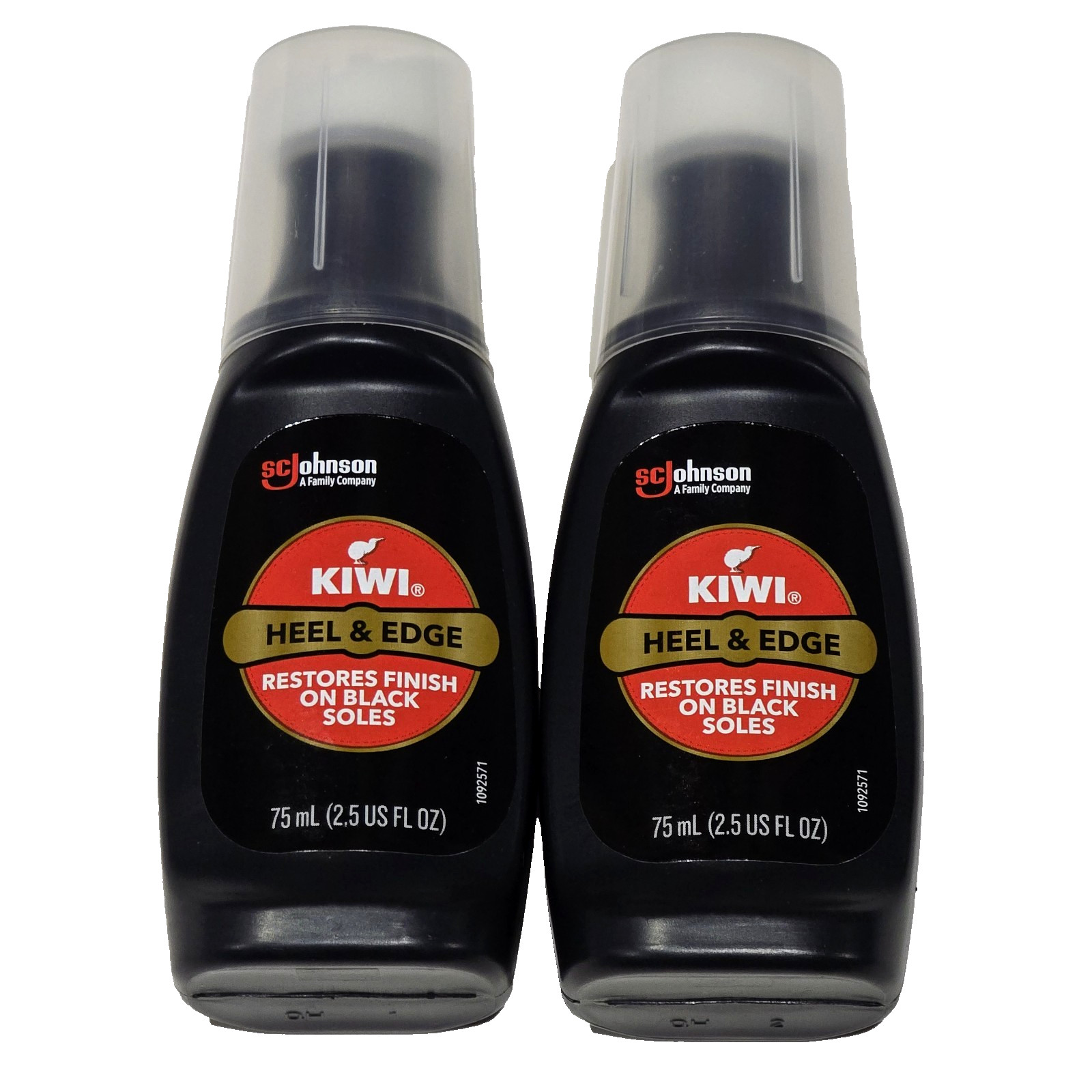 2 Pack Kiwi Heel & Edge Restores Finish On Black Shoes 2.5oz.