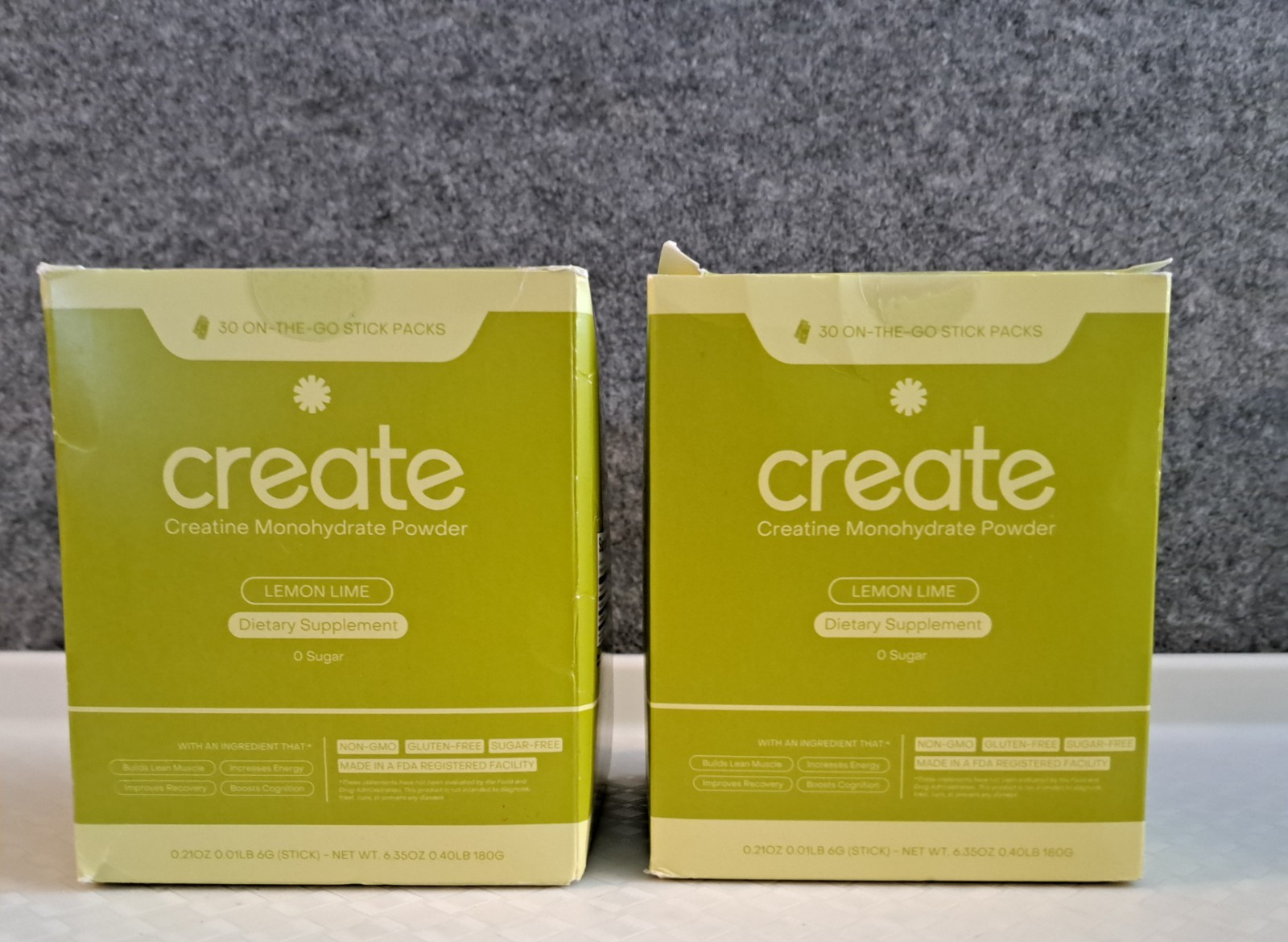 Create Creatine Monohydrate 5g Lemon Lime Single Serve 60-Packets EXP2027