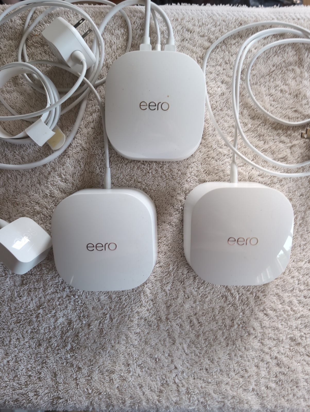 eero Mesh Wi-Fi Wireless Router, White 3-Pack w/ Power Adapters