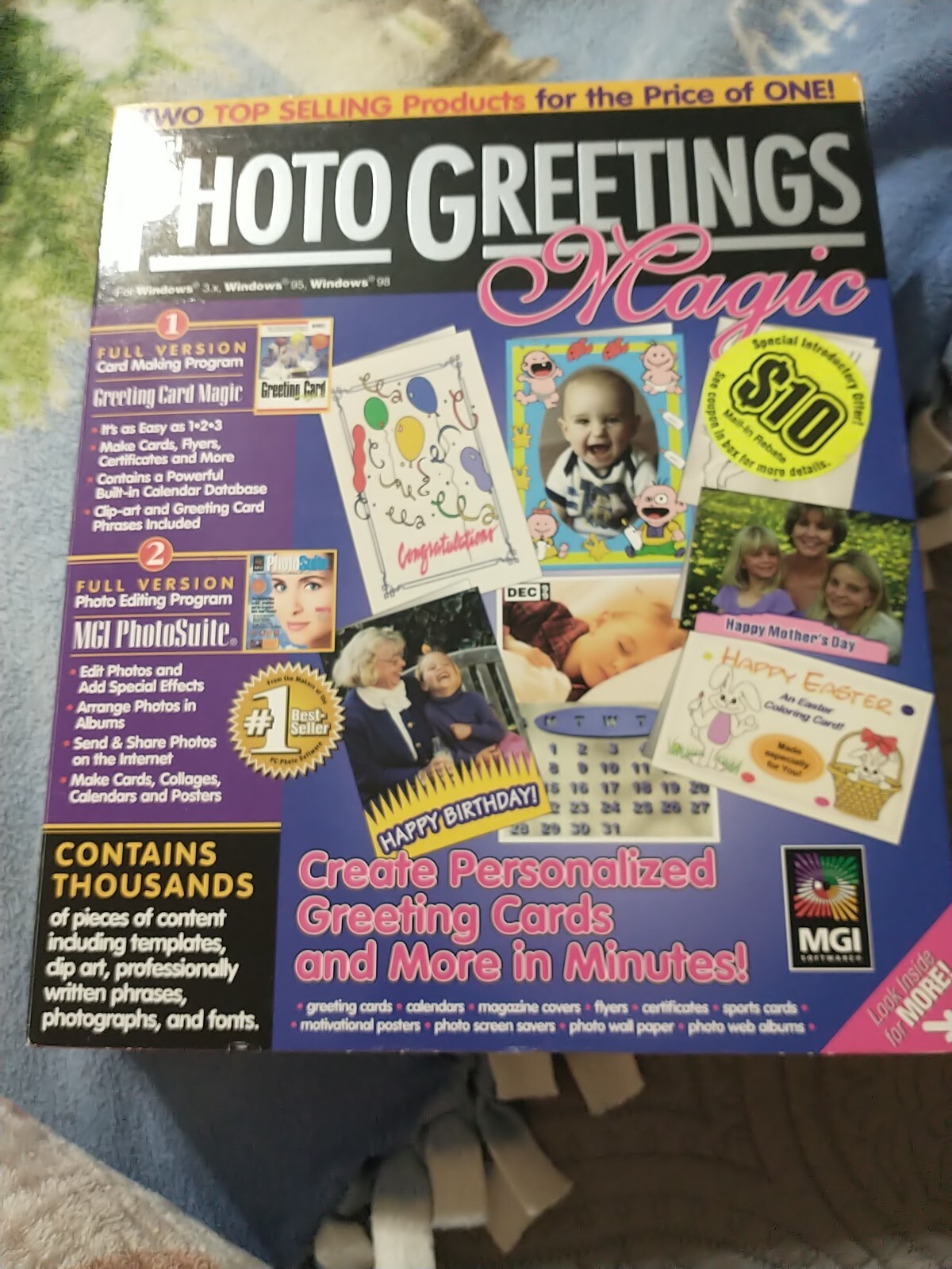 MGI PhotoGreetings Magic - Photo/Card Magic Windows 98  New - Sealed