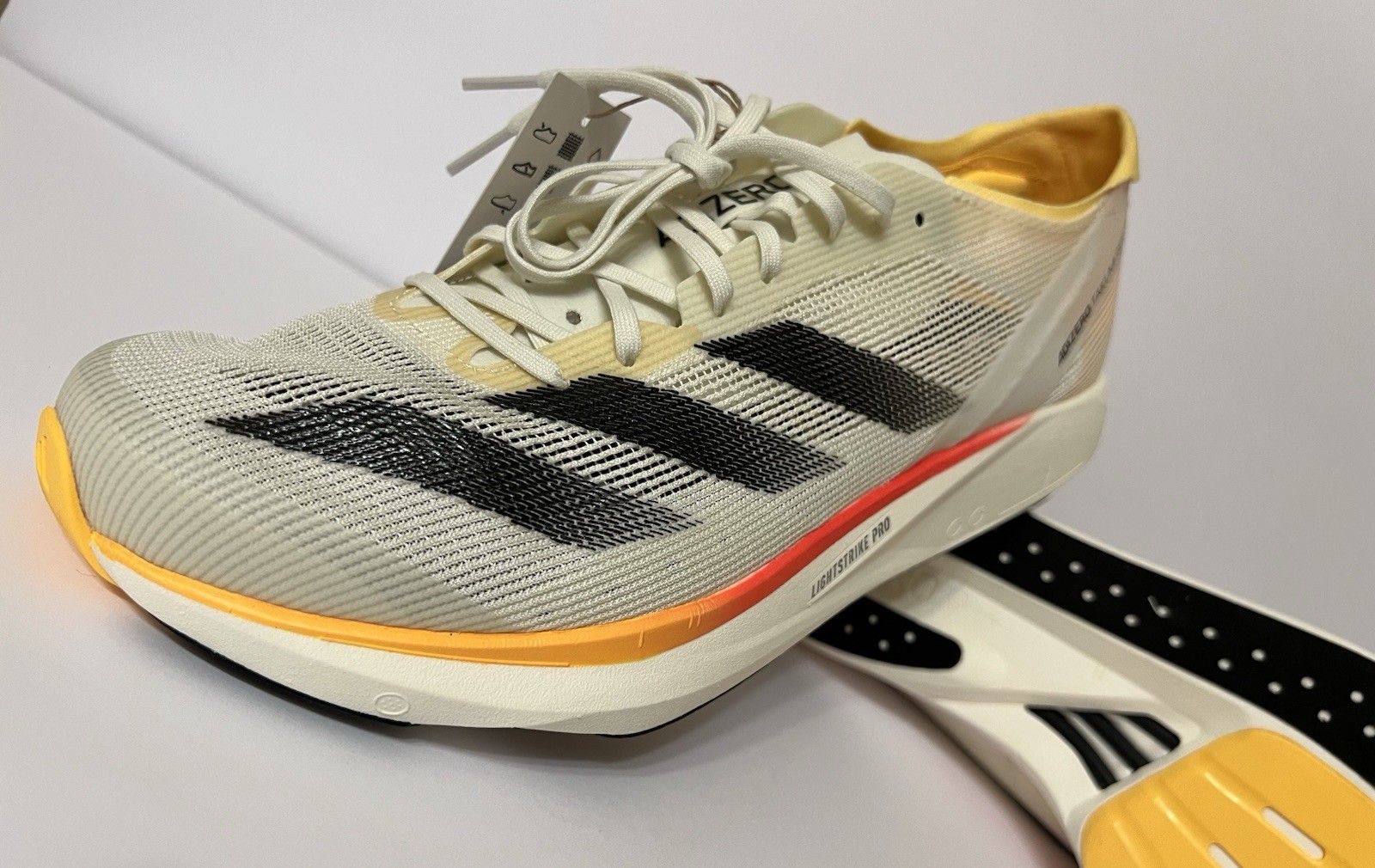 Adidas Adizero Takumi Sen 10 Running Shoes ‘Sun Fire’ Ivory Pack IG8202 Mens 11