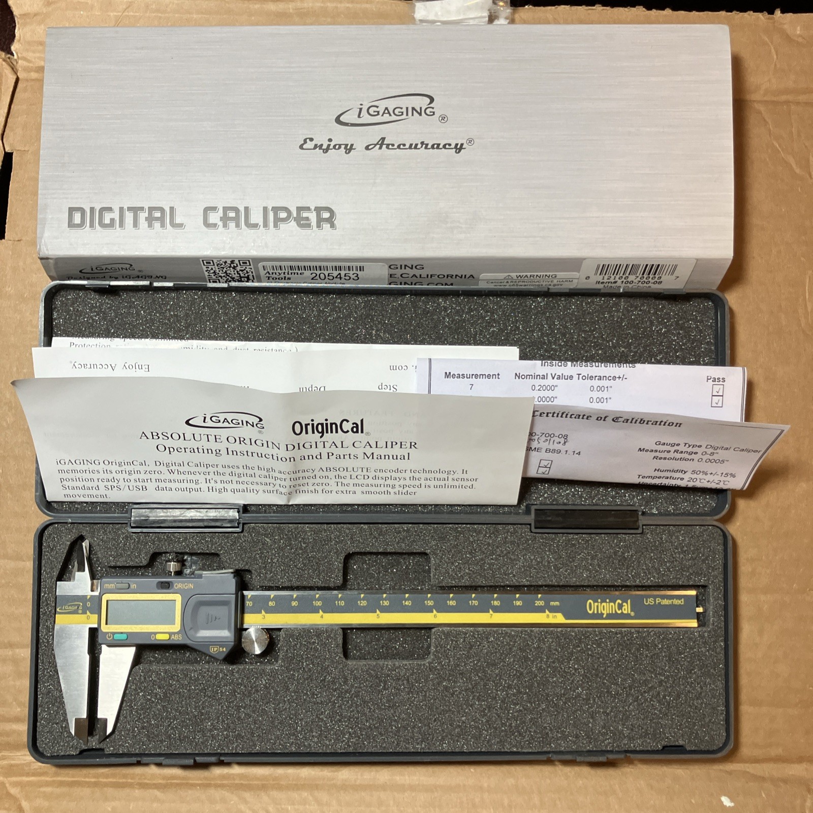 Igaging Ip54 Absolute Origin 8” Digital Electronic Caliper - OriginCal