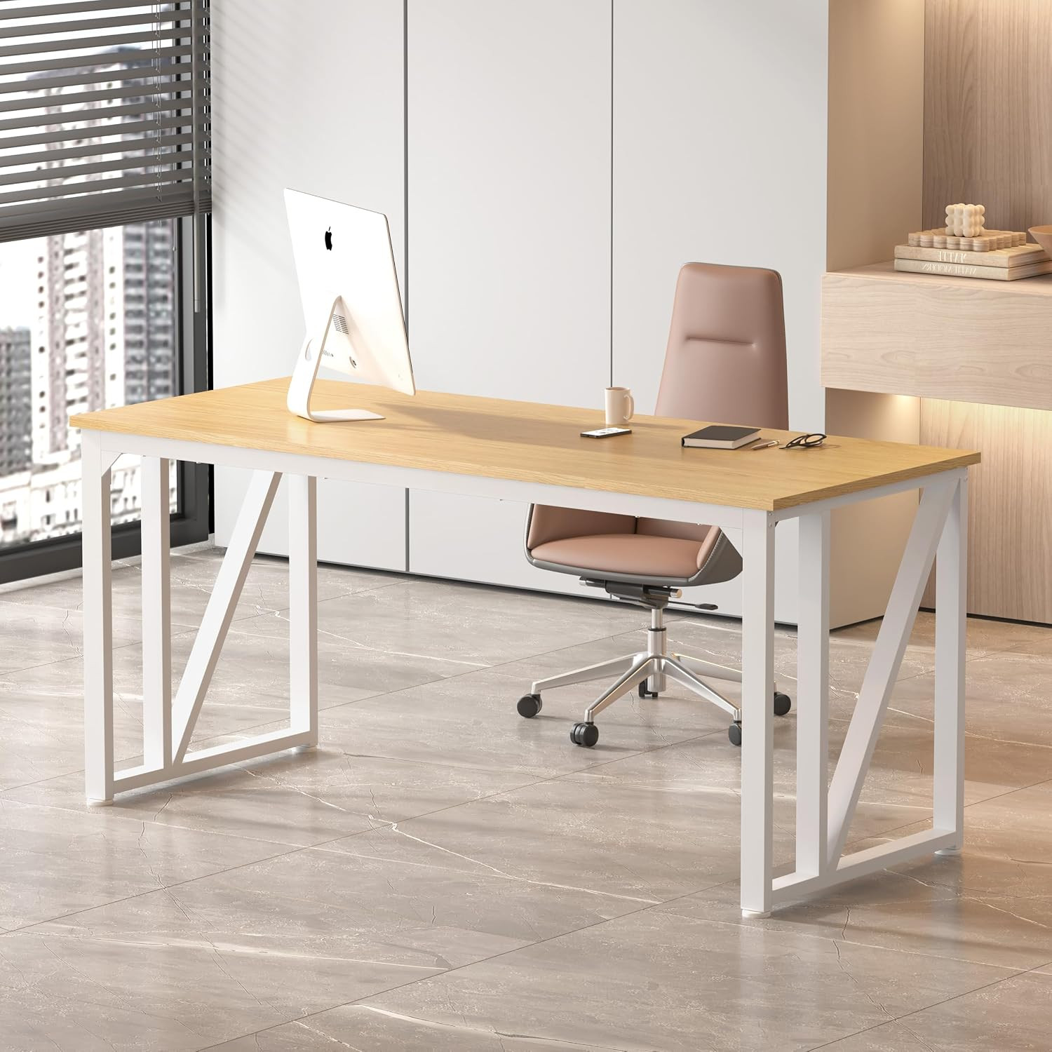 Computer Desk 62.2×22.8 Inch Gaming Desk with Deeper & Thicker Desktop, Office D