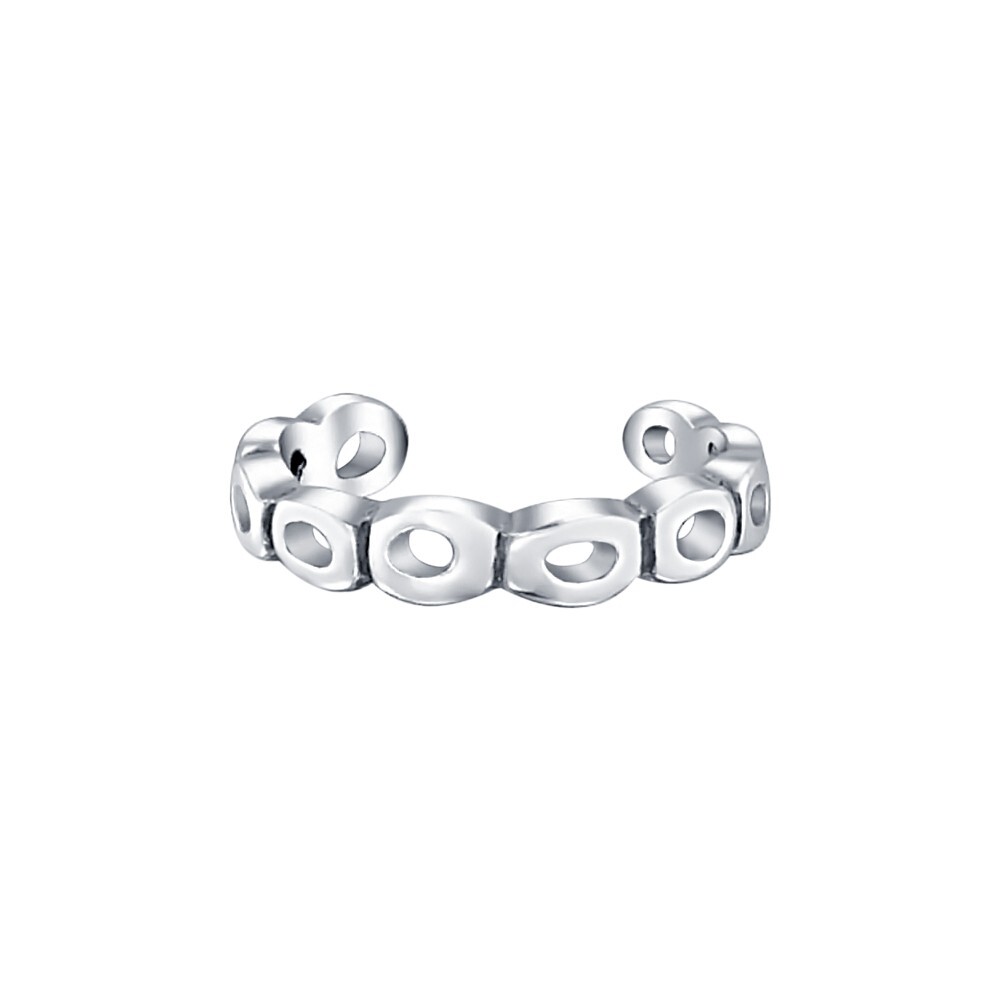 Women's 14k White Gold Plated Open Links Midi Ring Cut Out Band Toe/Midi Ring