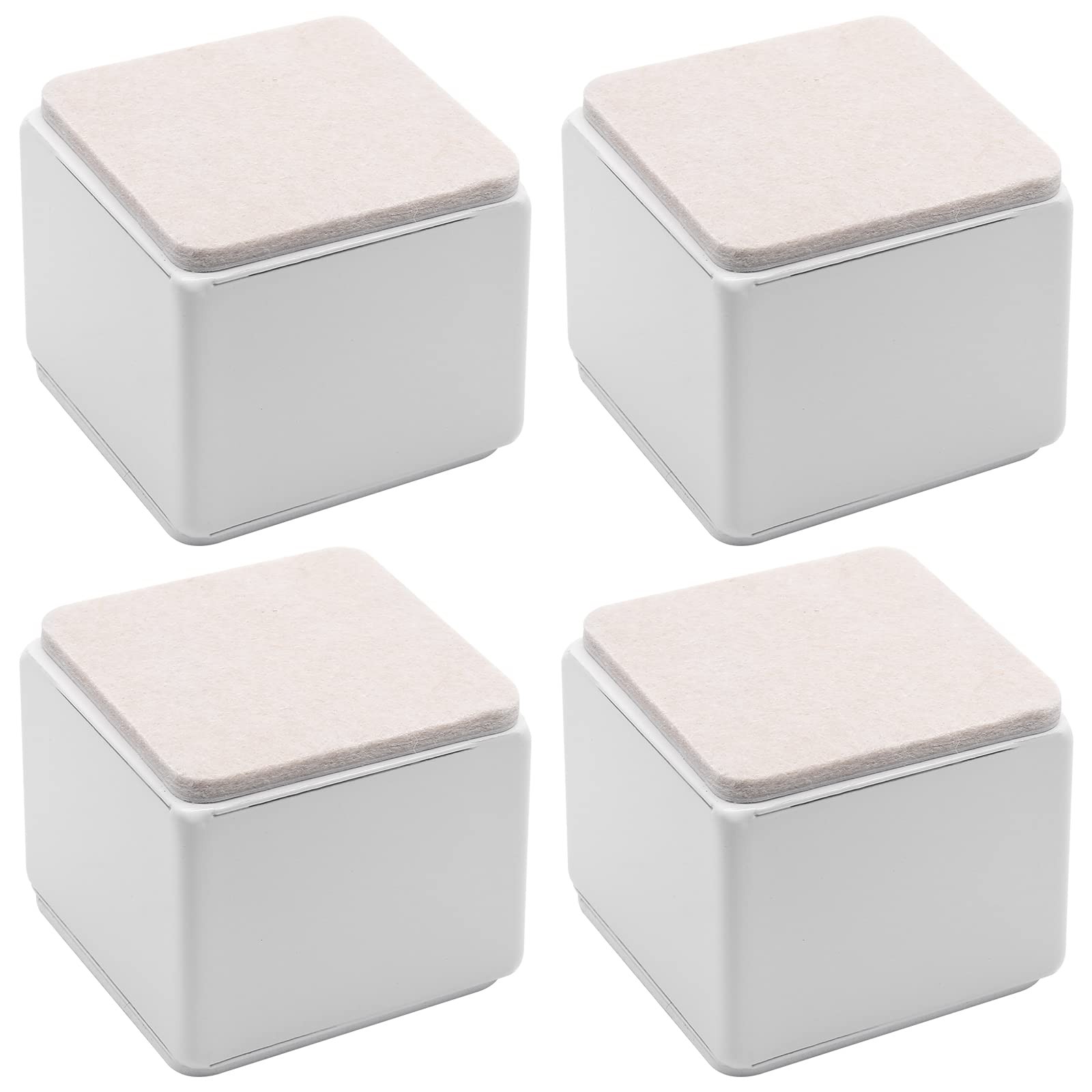 4 Pcs -Adhesive Furniture Bed Risers, Square Heavy Duty Carbon Steel Table So...