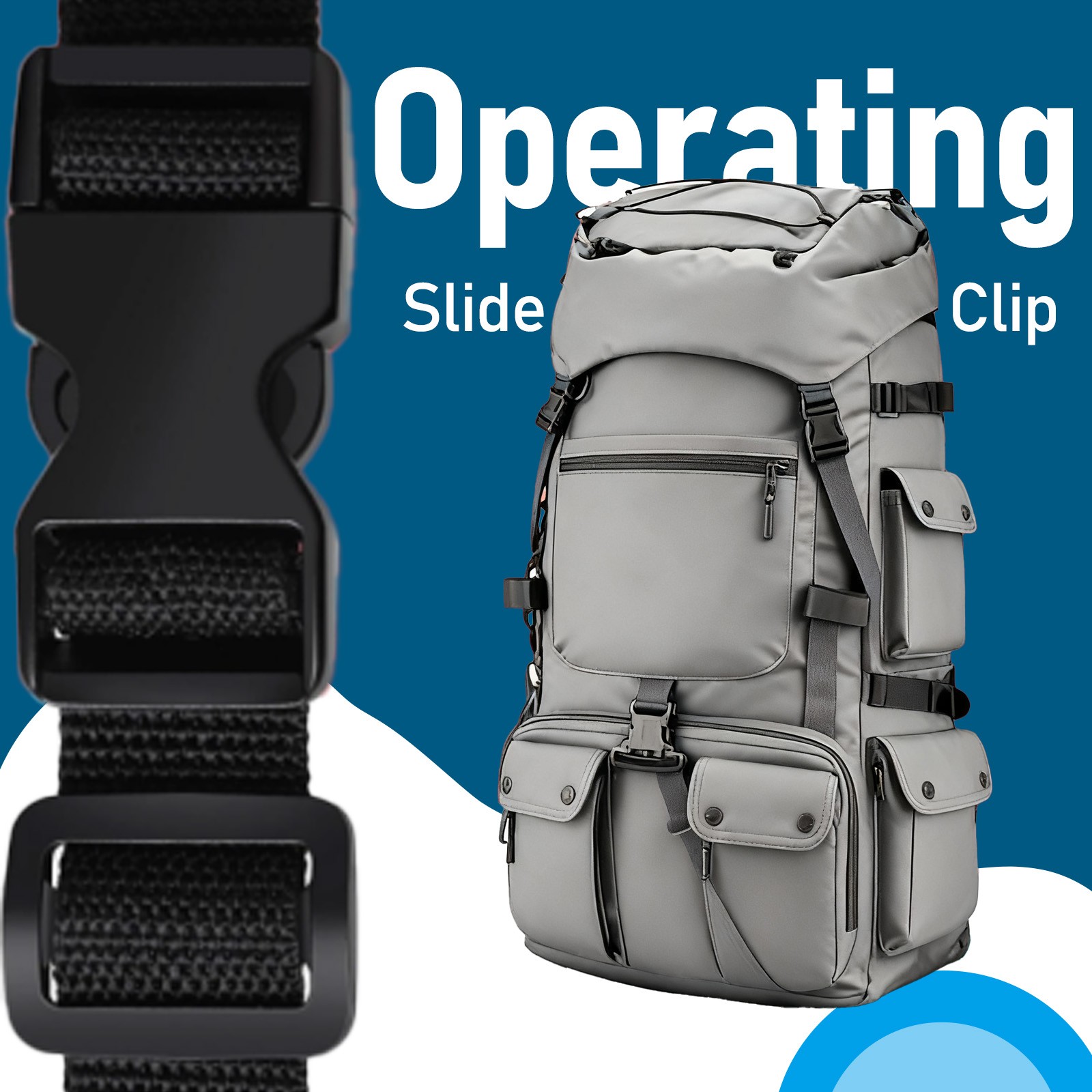 6 Set for Nylon Webbing Strap 1" Quick Side Release Plastic Buckles Clip Buckles