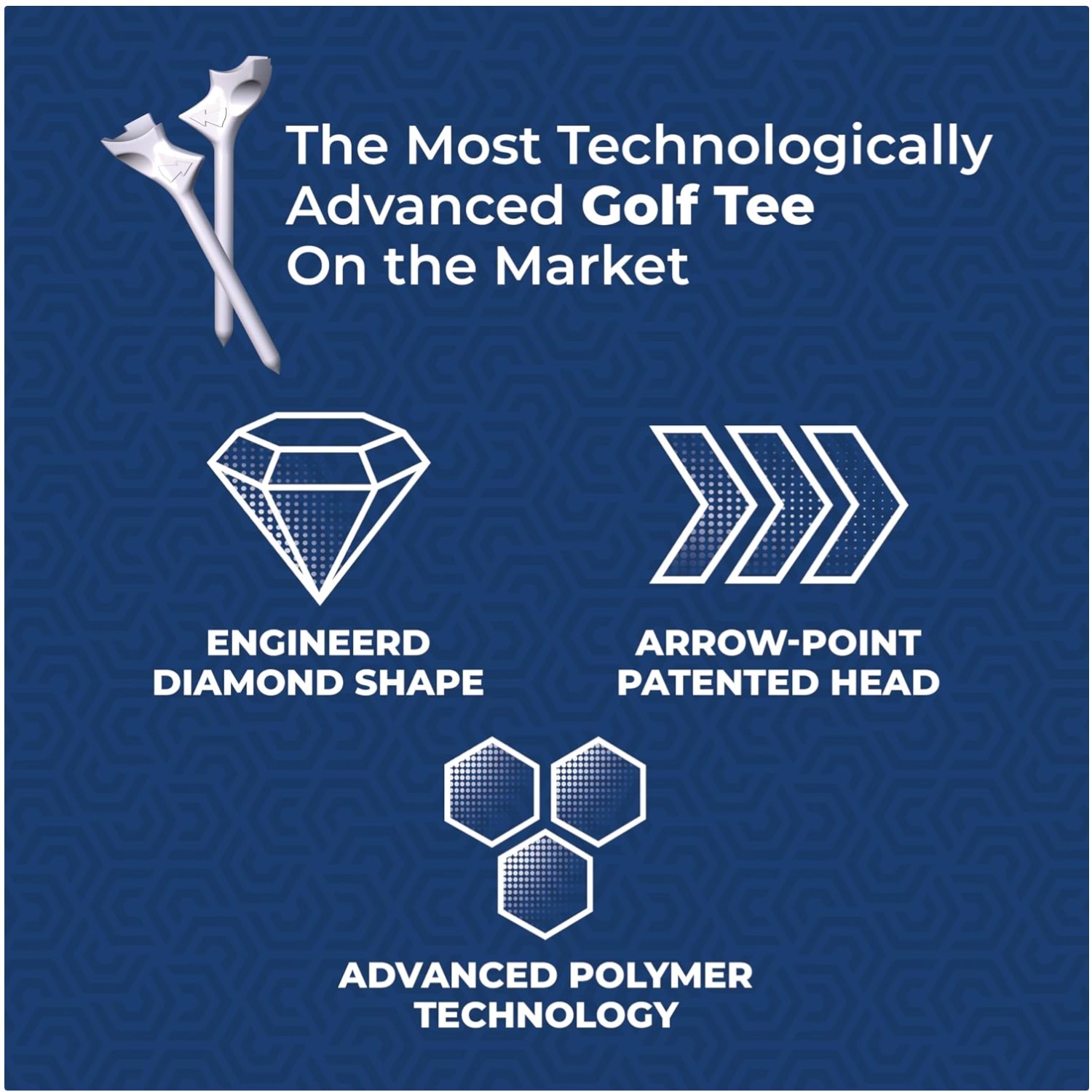 Diamond Golf Tees - Reduce Spin for Straight Drives