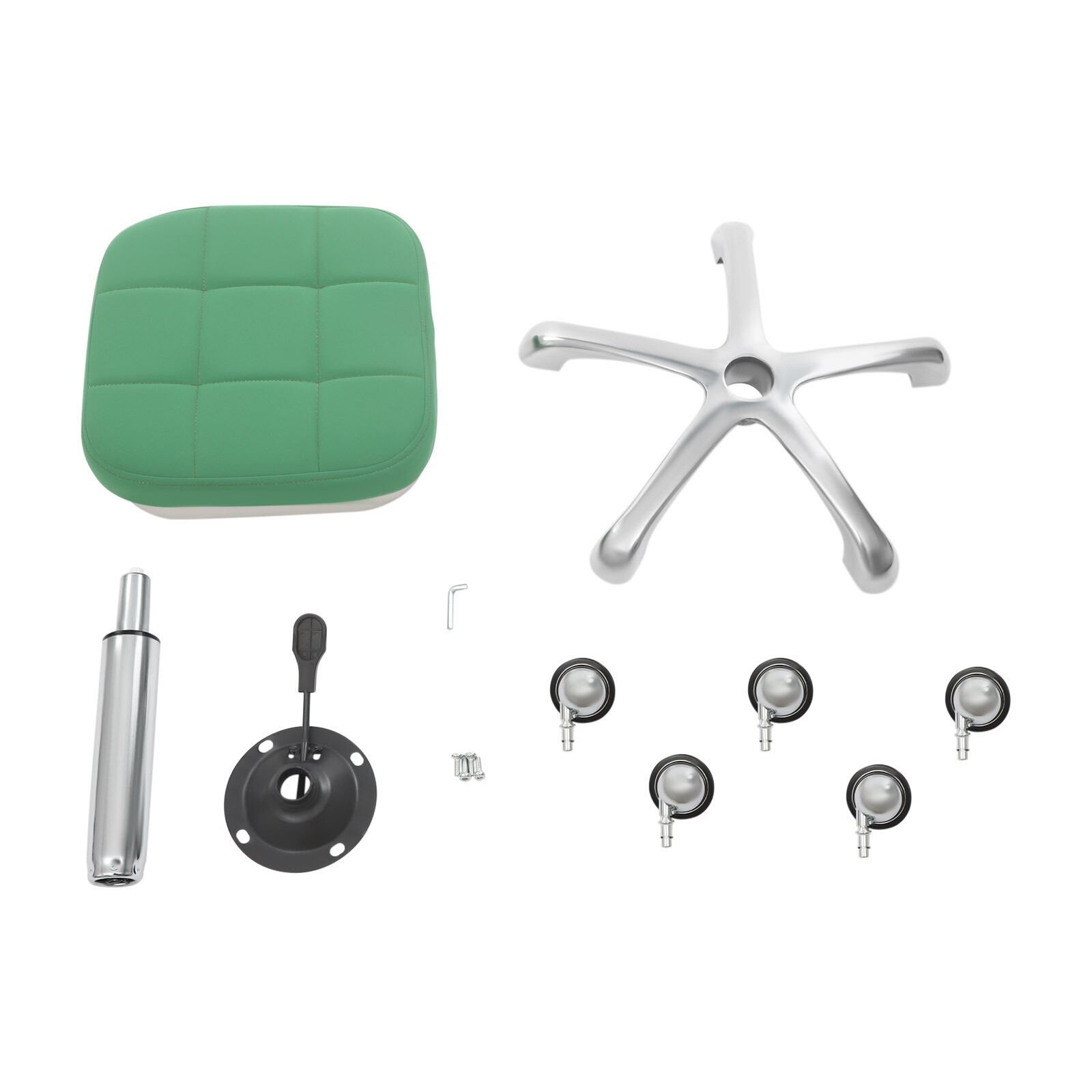 Square Rolling Stool, SPA Salon Stool, Green Rolling Stool Chair Free Standing