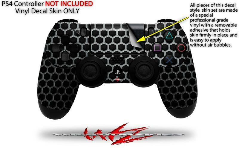 Skin for Sony PS4 Controller Mesh Metal Hex 02