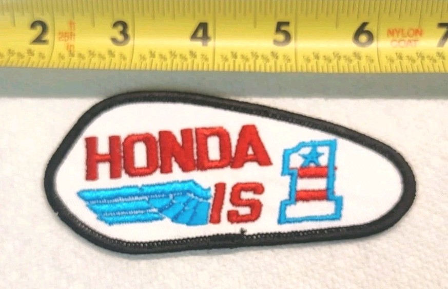 Vintage Honda Is Number One Motorcycle Patch 4.5" Red White Blue Hat Jacket Raci