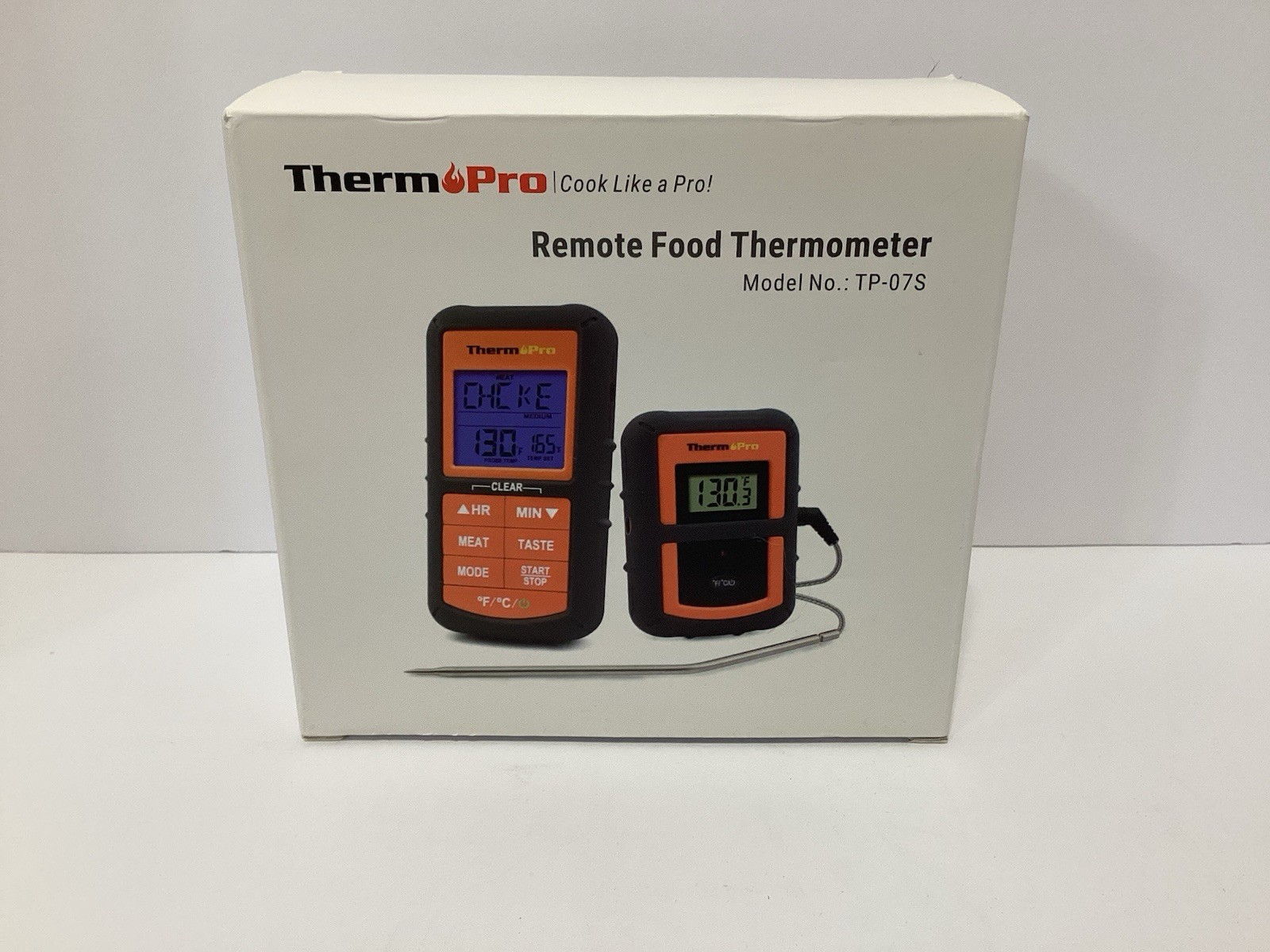 Therm Pro Remote Food Thermometer Model TP-07S Grilling Smoker BBQ New Open Box