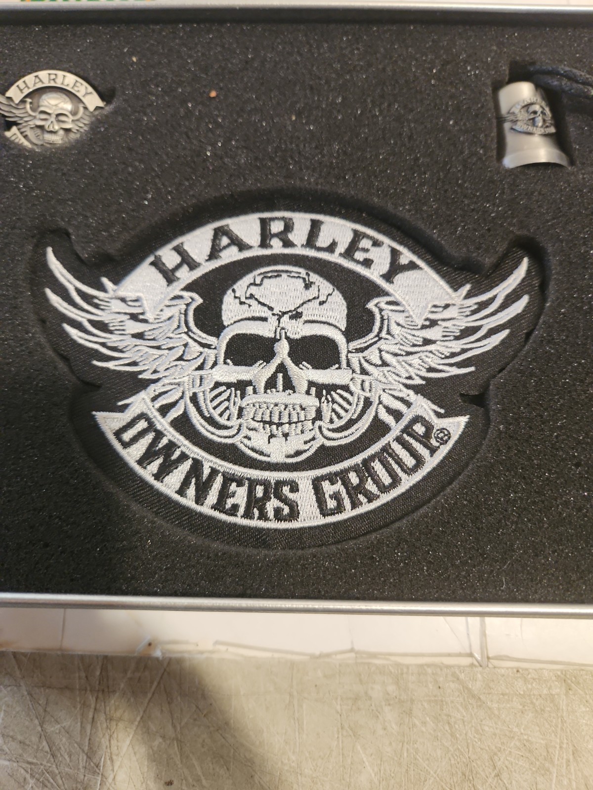 Harley-Davidson HOG Tin (Harley Owners Group) Includes Patch • Pin • Bell