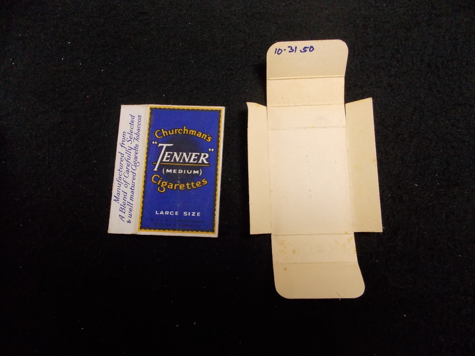 Vintage Churchman Tenner Empty Cigarette Packet Box