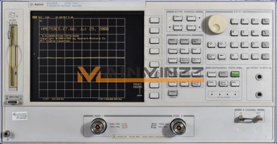 ONE Agilent 8753ES 30kHz-3GHz Network Analyzer USED