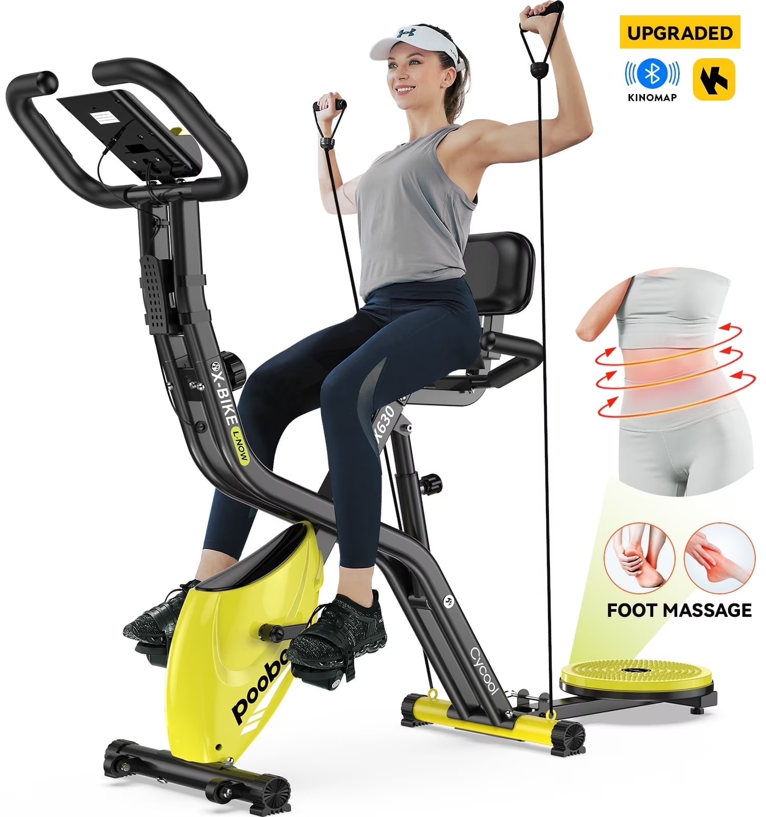 4In1 Folding Exercise Bike Indoor Cycling Stationary Cardio