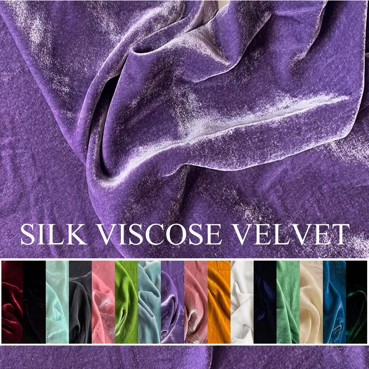 55'' Wide Silk Velvet Fabric Elegant Evening Gowns Material Velour Silk Viscose