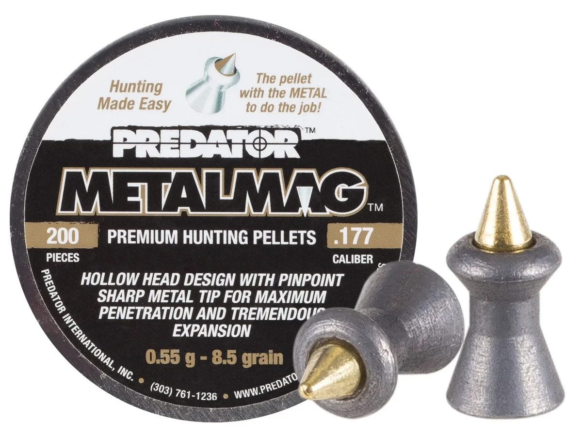 (NEW) Predator Metalmag Pellets, .177 Cal, 8.5 Grains, Pointed, 200ct