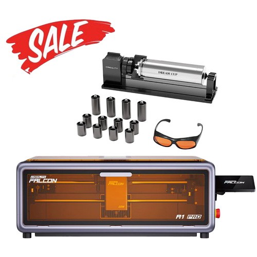 Creality Falcon A1 Pro 20W - Enclosed Engraver, Auto-Focus & Rotary Roller Kit
