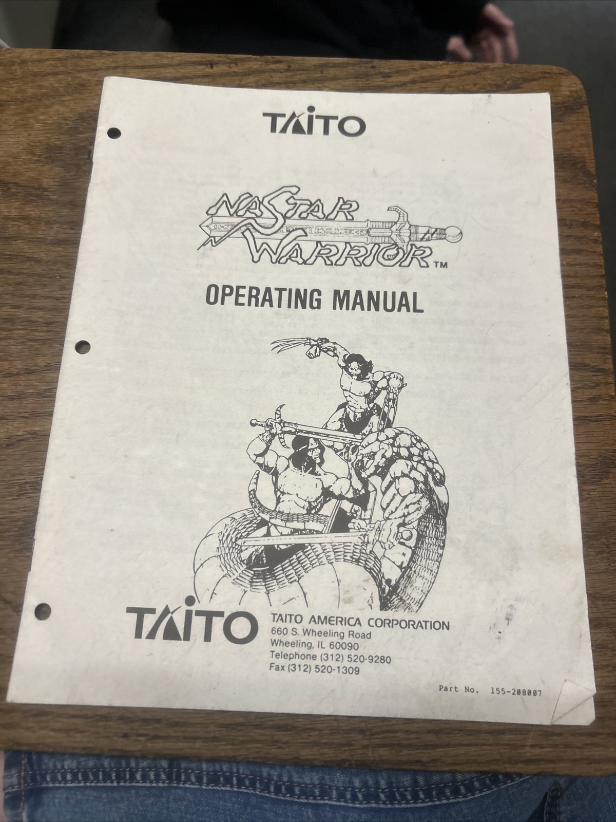 Taito STAR WARRIOR Arcade Video Game Manual - good used original