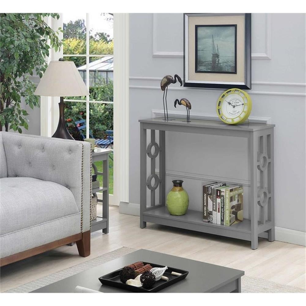 Convenience Concepts Contemporary Ring Console Table in Gray Wood Finish