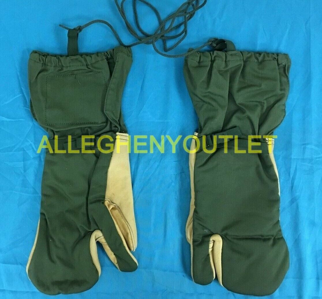 USGI Cold Weather Trigger Finger Mittens w Inserts Lanyard M1965 OD MEDIUM MINT