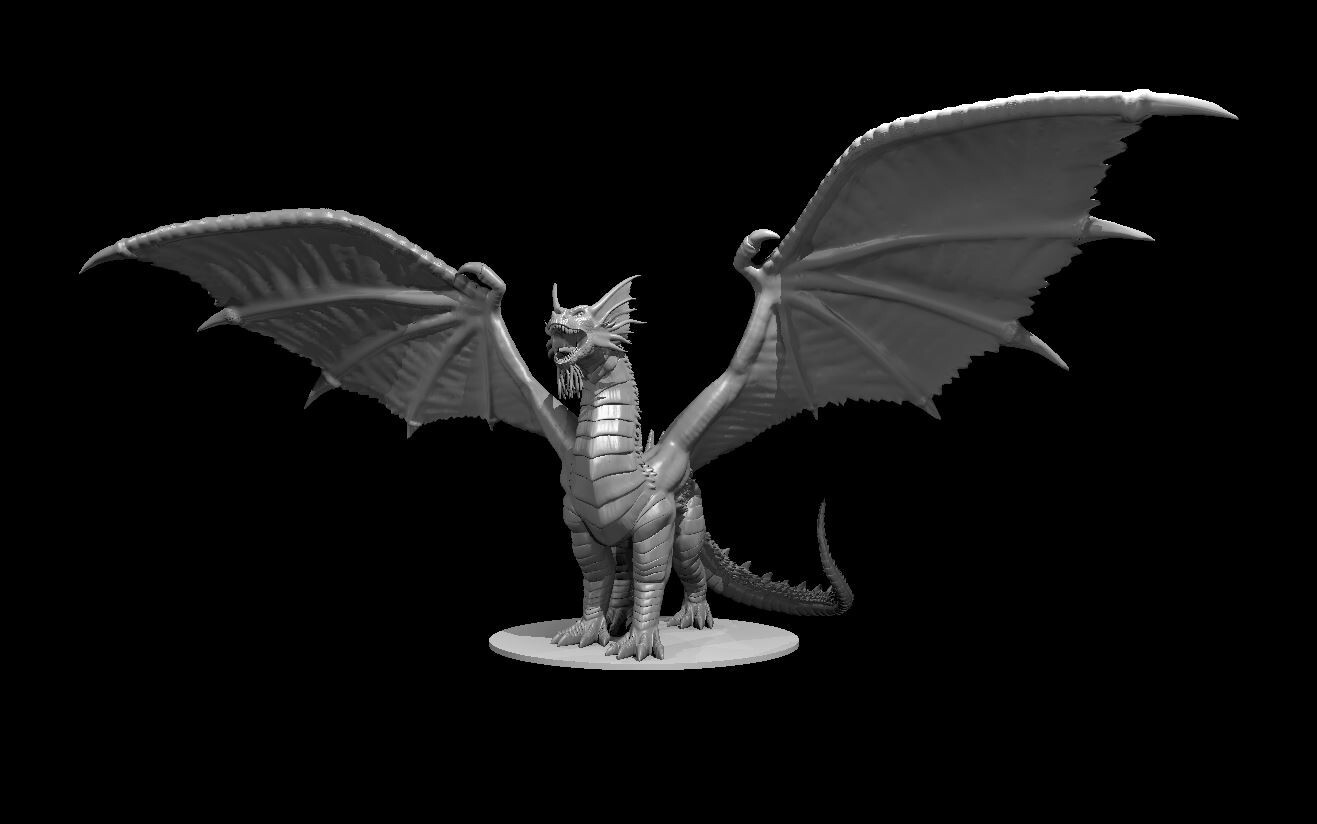 Bahamut Dragon 28mm Scale DND D&D Tabletop Miniature