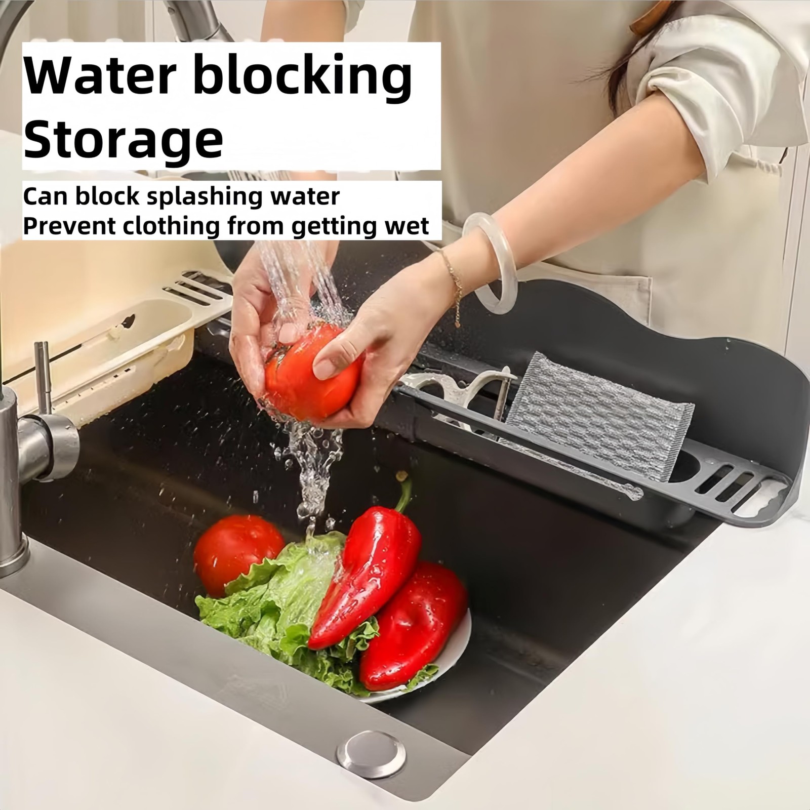 Sink Splash Guard,Adjustable Silicone Sink Protectors for Kitchen Sink. High ...