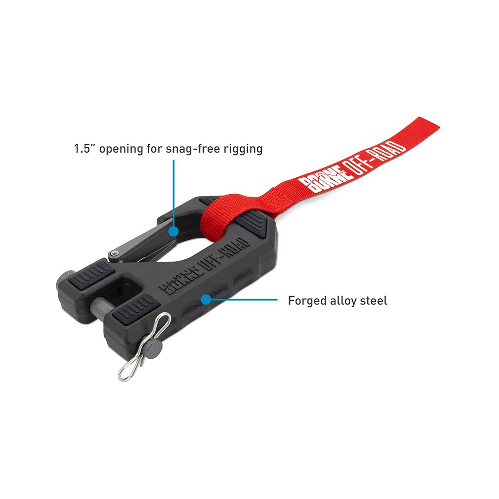 Borne Off-Road, Winch Hook & Hand Tether, Red