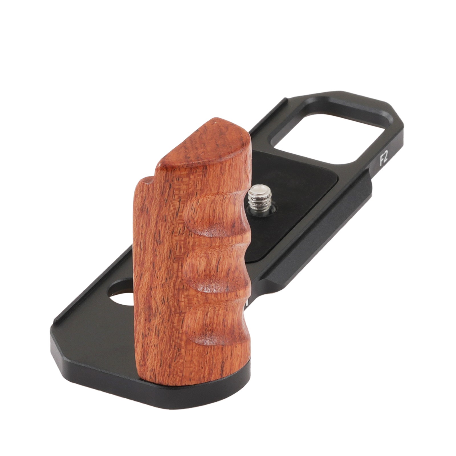 Wooden Vertical Handle Grip Quick Release L Bracket for Nikon F2 Camera Black