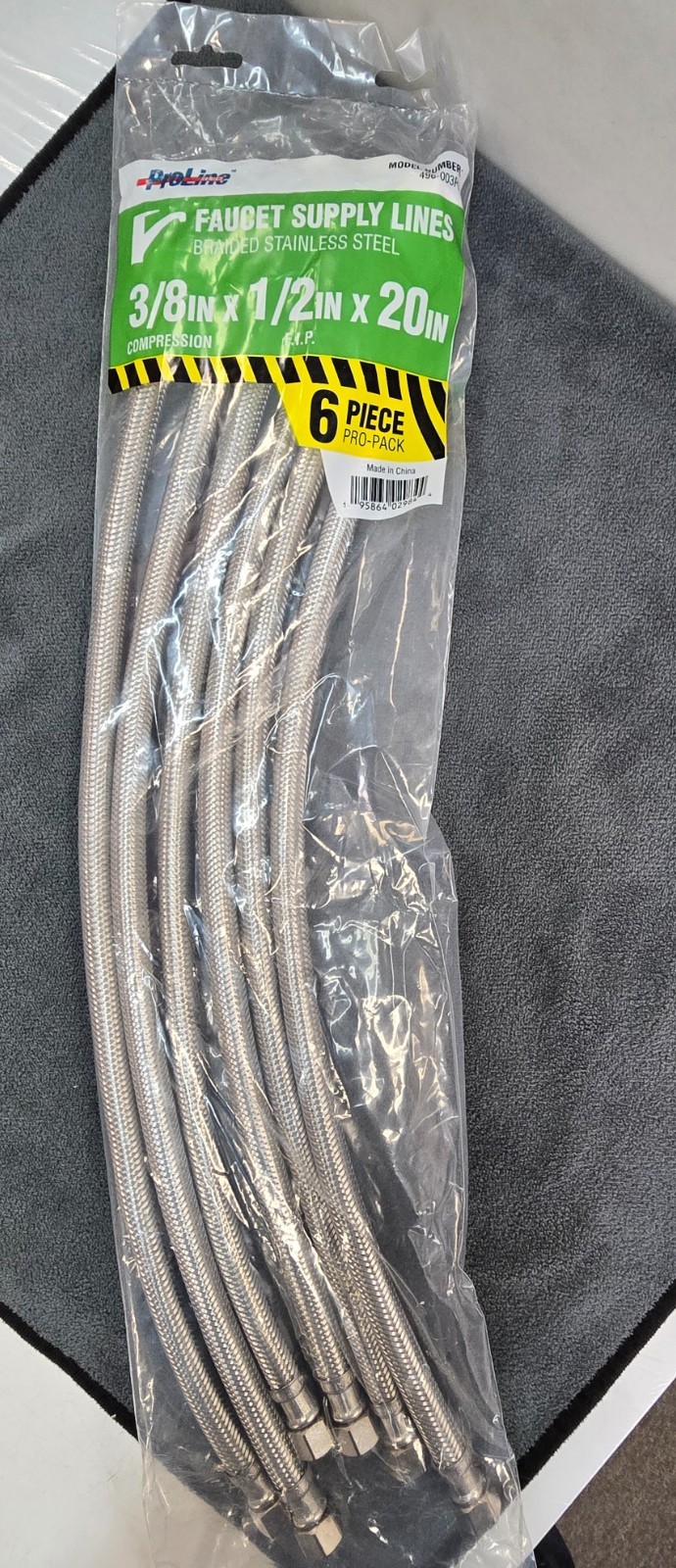 Proline 3/8 in. Compression x 1/2 in. FIP x 20 in. Stainless Steel Faucet Supply