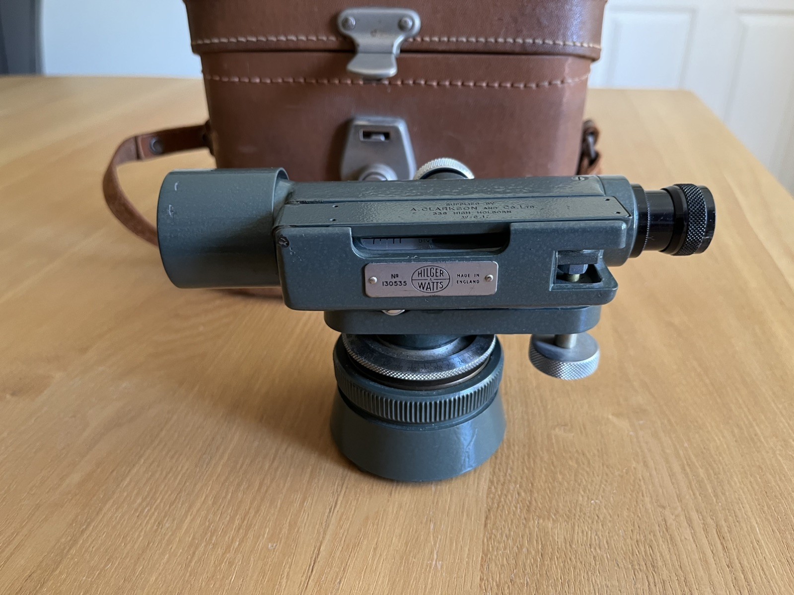 Vintage HILGER & WATTS Surveyor's Precision Dumpy Theodolite Level in Case