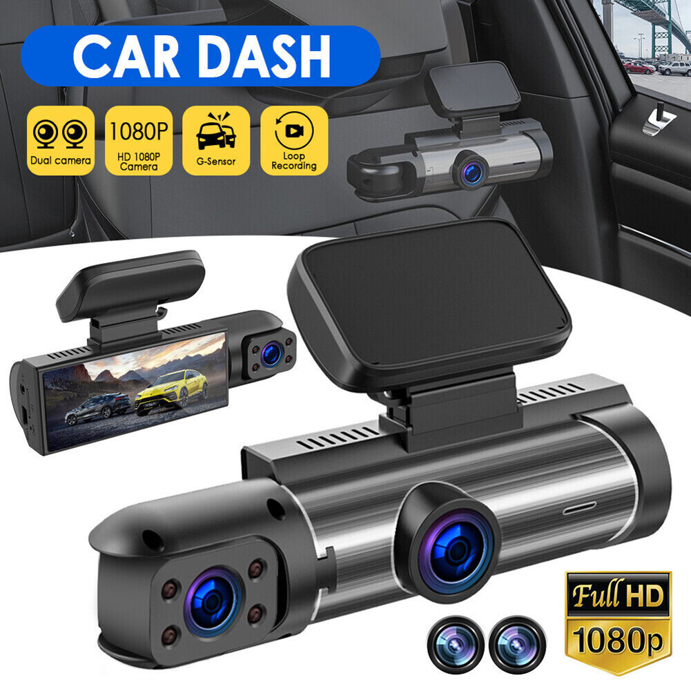 Dual Lens Car Dash Cam DVR Driving Recorder Front Inside Camera 1440P G-sensor
