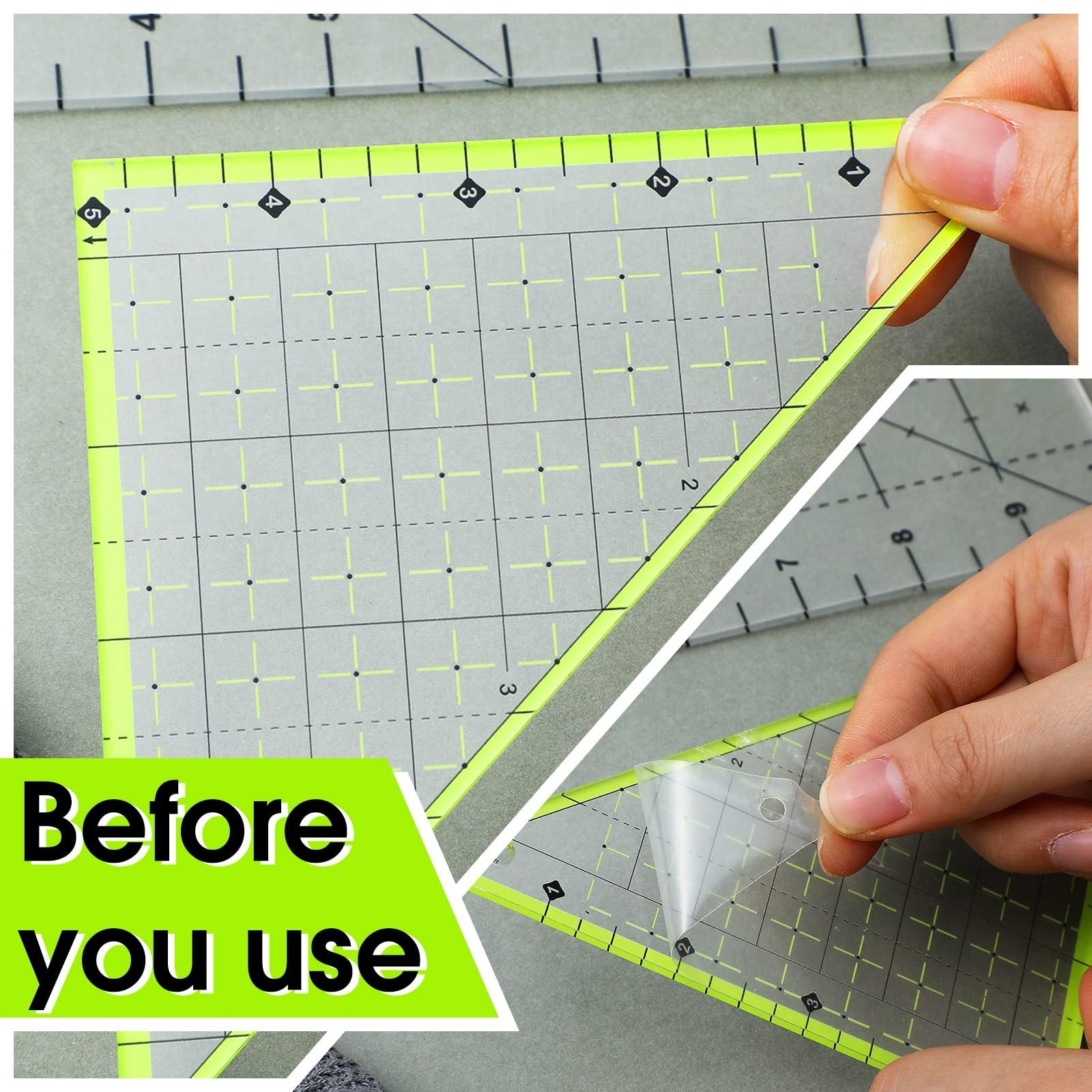 2 Pcs Acrylic Template Rulers Folded Corner Ruler Folded Corner Clipper Tool ...